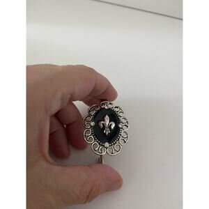 Fleur de Lis Brooch with Slide Clip